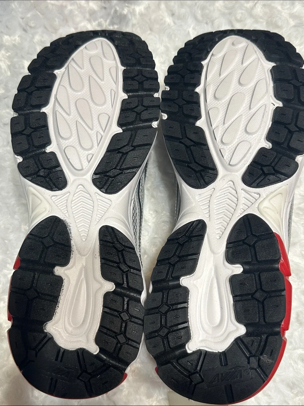 Avia Men’s Silver and Red Athletic Running Shoes